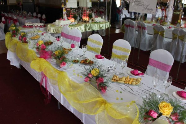 Cloth Chair N Rose Decorated Dinner Table