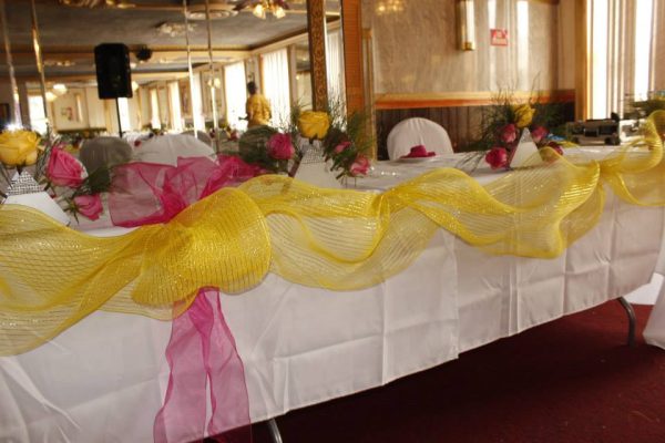 Cloth Chair N Rose Decorated Dinner Table5